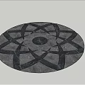 Architectural Floor Component With Circular Center And Symmetrical Geometric Marble Patterns 3d model