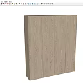 Modern Minimalist Wooden Wardrobe With Light Wood Grain Panel Doors And Vertical Handles