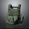 Green Tactical Vest With Multiple Pockets And Adjustable Straps For Outdoor Use 3d model