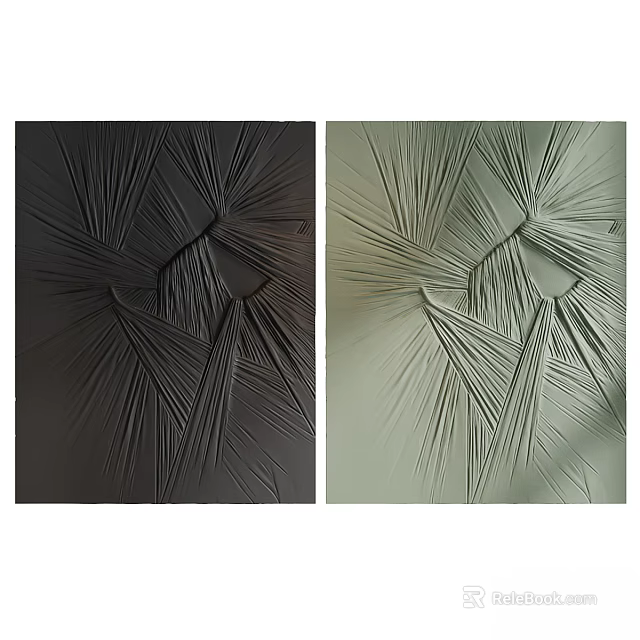 Modern Dark and Light Textured Wall Decor With Interlaced Line Patterns For Home Interior 3d model