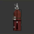 Red Fire Extinguisher With White Handle And Black Hose For Home Safety