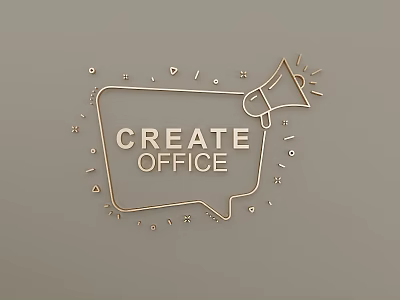 Office Hanging Decor Ornament With Speech Bubble Megaphone And Icons 3d model Office Hanging Decor Ornament With Speech Bubble Megaphone And Icons 3d model