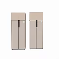 Two Beige Double Door Refrigerators Placed Side by Side in Home