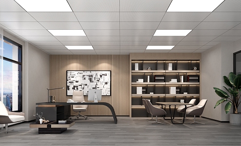 modern office general manager office 3d model