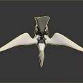 Fantasy Rider With Cloak Riding On White Bird 3D Model Design