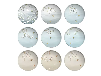 New Chinese Wall Decorations Plate Pendant 3d model