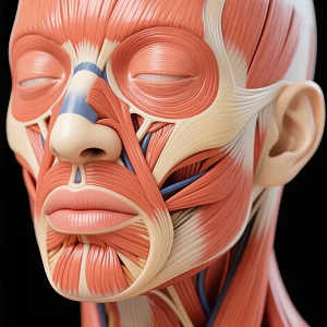 facial tissue human tissue head muscle 3d model