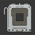 CPU Socket Metal Frame With Grid Pattern Square Center And Mounting Handle For Hardware 3d model