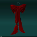 Elegant Decorative Ornament Set With Red Bow On Stand And Green Background