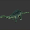 Realistic 3D Sauropod Dinosaur Model With Blue Green Skin And Long Neck