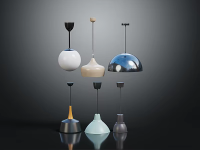 Modern Pendant Lights With Various Designs Colors Shapes And Styles For Home Decor 3d model