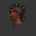 3D Rendered Fantasy Character With Braided Hairstyle Facial Paint And Neck Ornament
