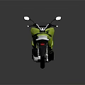 Green Modern Scooter Design With Black Seat And Shiny Wheels