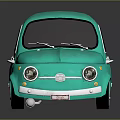 Turquoise Vintage Style Electric Toy Car with Round Headlights and Yellow Accent Wheels for Kids