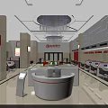 Modern Public Service Hall Interior With Marble Reception Desk Service Counters And Self Service Kiosks