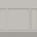 Gray Wall Paneling Three Panel Design With Decorative Trim For Interior Decoration 3d model