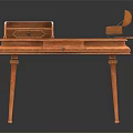 Elegant Classic Wooden Writing Desk With Drawers And Storage Compartments