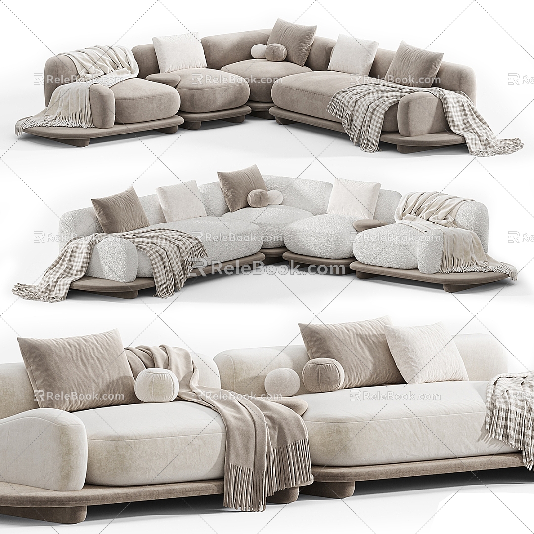 Busnelli corner sofa sofa multi-person sofa 3d model