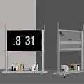 Modern Storage Shelving Units with Digital Display Glass Shelves and Wheels for Books