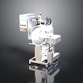 Sturdy Industrial Mechanical Equipment With Circular Component Control Panel And Stand