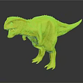 Red T-Rex Dinosaur Toy Figure with Open Mouth Sharp Teeth Standing on Black Background and Reflection