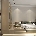 Modern Apartment Interior Design With Living Room TV Wall Marble Wall And Wooden Cabinets
