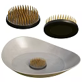 Curved Bowl Shaped Garden Ornaments With Golden Spiky Decorative Elements
