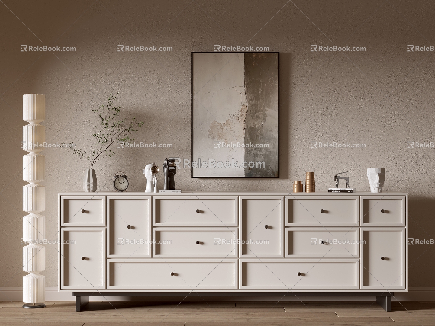 Modern Cream Style Cabinet Whole Cabinet Sideboard Cabinet Balcony Cabinet Storage Cabinet Entrance Cabinet 3d model