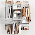 Metal Hangers Organize Clothes And Accessories In Wardrobe