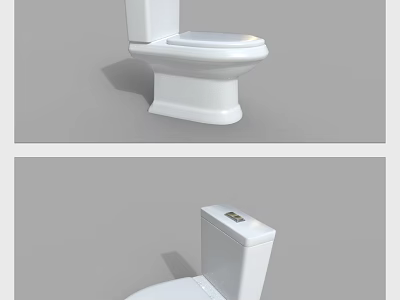 Modern White Toilet Design With Ceramic Tank And Smooth Surface For Bathroom 3d model