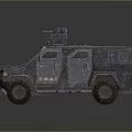 Armored Military Vehicle With Tactical Design Heavy Duty Off Road Tires And Roof Mounted Equipment