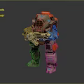 Mech warrior machine battle armor mechanical battle armor machine warrior battle robot game robot 3d model