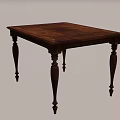 Traditional Style Solid Wood Dining Table With Ornate Turned Legs And Smooth Top