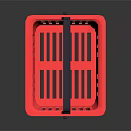 Durable Red Plastic Shopping Basket With Black Handle For Daily Shopping