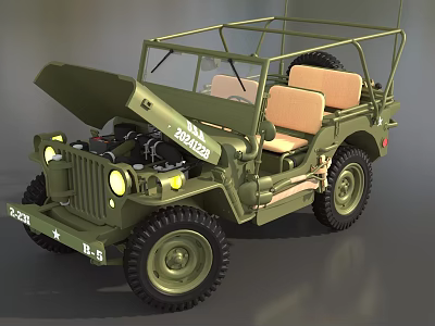 Military Jeep Armed Jeep U.S. Army Jeep Military Off-road Armed Off-road Vehicle U.S. Military Vehicle Low Face Number Low Model Simple Model Game Movie Realistic 3d model