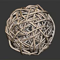 Decorative Ornament Set Woven Rattan Spherical Design for Home Decor Accent Piece