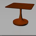 Stylish Red Furniture Table With Square Top And Conical Base Design