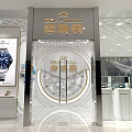 Rolex Watch Store Interior With Modern Design Glass Windows And Gear Decorations 3d model