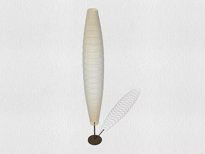 Modern Spiral Design Floor Lamp With White Shade And Wooden Base 3d model