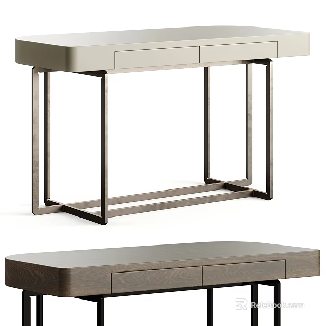 Modern Dresser Interior Design With Light And Dark Countertops And Metal Frame Legs 3d model 