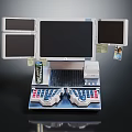 Cash Register With Multiple Screens Keyboard Soda Can Sticky Notes And 3d model