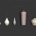 Colorful Decorative Vases In Various Styles For Home Interior 3d model