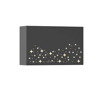 Decorative Garden Ornament Black Box Featuring Golden Stars Pattern For Outdoor Yard Decor 3d model