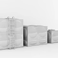 White Water Tanks With Ladder And Various Sizes Square Design 3d model
