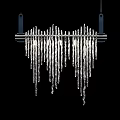Modern Chandeliers With Transparent Icicle Like Glass Drops And Metal Rod Frames