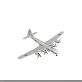 Vintage Silver Airplane Featuring Four Propellers Detailed Fuselage And Landing Gear