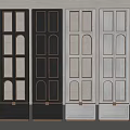 CCD hotel screen partition combination water pattern glass screen door panel 3d model