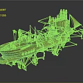 Futuristic Cosmic Spaceship With Copper Exterior And Mechanical Sail Designs