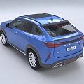 Dongfeng Blue SUV Front View Featuring Modern Sleek Grille And Headlights