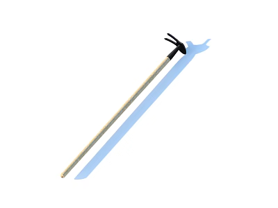 Durable Hardware Tool Pickaxe With Long Handle And Metal Head For Digging Work 3d model